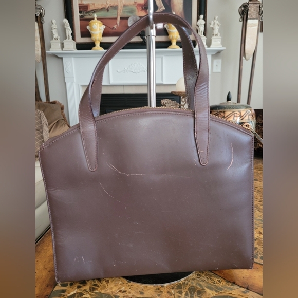 VINTAGE Gucci Elegant Brown Leather Handbag - Picture 3 of 13